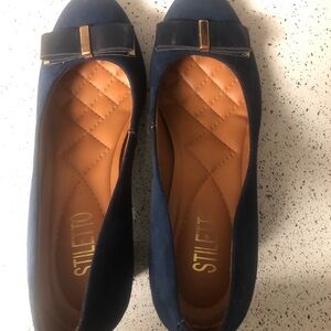 Women's Navy Blue suede heels stiletto brand